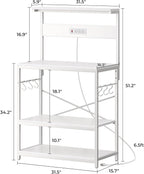 SUPERJARE Bakers Rack with Power Outlets, Microwave Stand, 31.5 X 16.5 Inch - Image 8