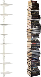 Floating Book Shelves for Wall, 8 Tier Invisible Floating Bookshelf, Vertical by ART-GIFTREE
