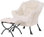 Welnow Lazy Chair with Ottoman, Modern Accent Chair with Armrests and a Side by LifeGetsBetterWithWelnow