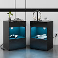 HOMMPA Set of 2 Open Shelf LED Nightstands by Hommpa