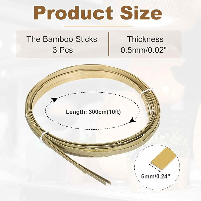 MECCANIXITY 3 Rolls Bamboo Strips - Image 2
