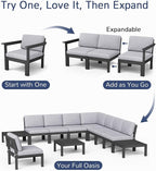 Stoog 6-Piece Patio Sectional Sofa Set, Modular Outdoor Furniture Set - Image 4
