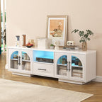 70" LED TV Stand with Storage for 75/80" TVs, Faux Marble Entertainment Center - Image 7