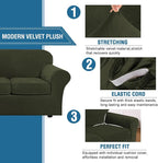 H.VERSAILTEX High Stretch Sofa Slipcover 4 Piece Cover Velvet Furniture - Image 3