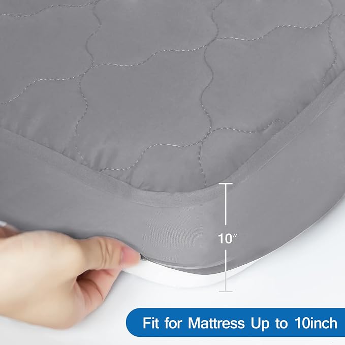 Cot Mattress Pad Protector Waterproof, Quilted Cot Size Mattress Cover 30" X - Image 5