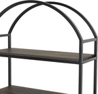 Nathan James Haven Etagere Bookshelf, 5-Shelf Bookcase in Nutmeg Wood and Black - Image 5