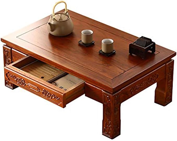 Japanese Style Coffee Table W/Drawers Wooden Tatami Tea Table Living Room by Unknown