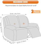 VANSOFY Oversized Recliner Cover, 2-Pieces Stretch Reclining Couch Cover - Image 2