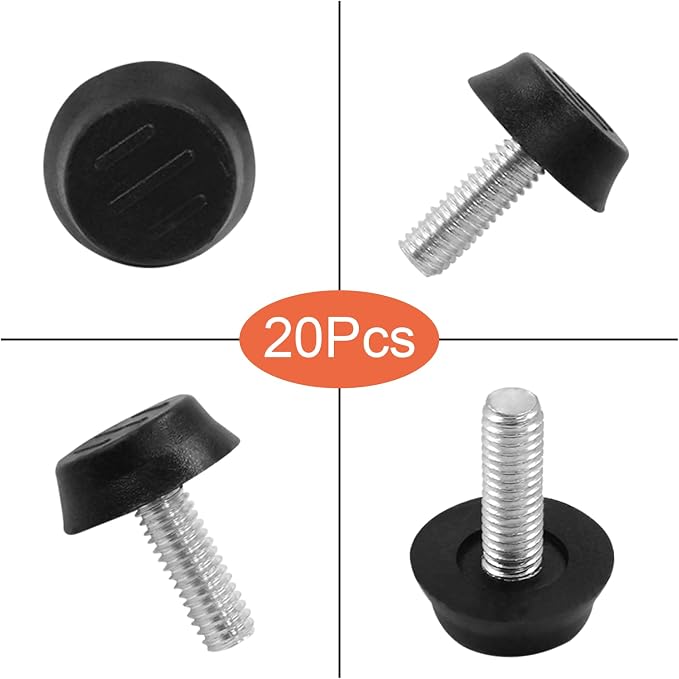 20Pcs 1/4" Thread Adjustable Furniture Levelers, M6 Stainless Steel Screw in - Image 3