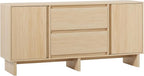 Walker Edison Modern Beveled 2-Door, 2-Drawer Sideboard, 63 Inch, Coastal Oak by WalkerEdison