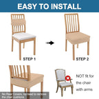 Smiry Waterproof Seat Covers for Dining Room Chairs Set of 2, Stretch Jacquard - Image 5