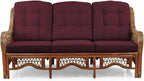 Malibu Lounge Set of 4: 2 Natural Rattan Wicker Chairs, Three-Seater Sofa - Image 8
