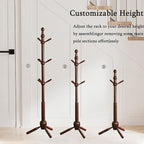 Solid Wood Coat Rack Stand, Vintage Heavy Duty Coat Hanger Stand - Image 4