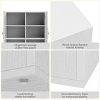 Buffet Cabinet with Storage, Modular Accent Sideboard Modern Credenza with DIY - Image 6