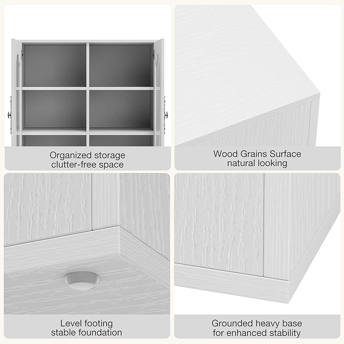 Buffet Cabinet with Storage, Modular Accent Sideboard Modern Credenza with DIY - Image 6