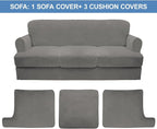 CUCRAF T Cushion Sofa Cover 4 Piece Slipcovers, Soft Thick Velvet Couch Cover - Image 5