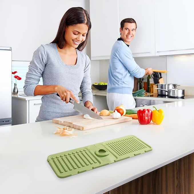 Faucet Mat for Kitchen Sink, 2024 Upgrade Faucet Guard Draining Mat Silicone - Image 6