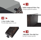 Tangkula 4 Piece Patio Furniture Set, Outdoor Wicker Conversation Set - Image 7