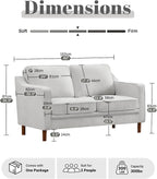 Kingfun 56" Chenille Sofa, Loveseat Couch, Mid Century Modern Love Seat Couches - Image 2