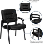 Flash Furniture Haeger Black LeatherSoft Executive Side Reception Chair - Image 4