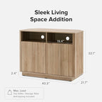 mopio Brooklyn Corner Storage Cabinet, Mid Century Modern Buffet, Entertainment - Image 2