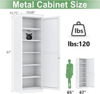 Ckzbx Metal Locker Tall Narrow Storage Cabinet, Gym Home Office, Entryway and - Image 3