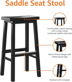 Amazon Basics Solid Wood Saddle-Seat Counter Height Bar Stools - Image 6