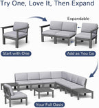 Stoog 6-Piece Modular Outdoor Sectional Sofa Set, All-Weather Patio Furniture - Image 4