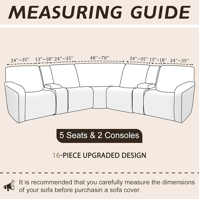 Arfntevss Sectional Recliner Couch Covers Velvet Washable Corner Sectional Sofa - Image 2