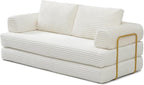 HANXIN 80 Inch Convertible Sleeper Sofa Bed, High Back Plush Corduroy Folding - Image 8