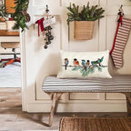 RABUSOFA Christmas Outdoor Pillow Covers Waterproof 12x20 Inch Birds Christmas - Image 3