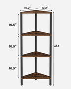 TUTOTAK Corner Shelf, 4-Tier Corner Bookshelf - Image 2