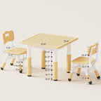 Brelley Kids Table and 2 Chairs Set, Height Adjustable Toddler Desk and Chair - Image 3