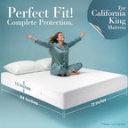 Utopia Bedding Mattress Protector Zippered California King Size, 100% - Image 2