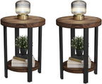 Alaterre Furniture Pomona Living Room Set of 2 Solid Wood Small Round End Tables by AlaterreFurniture