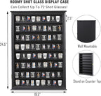 Shot Glass Storage Display Case Large Solid Wood Cabinet Rack Holder Wall - Image 2