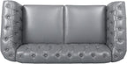 LEVNARY Leather Sofa, Chesterfield Tufted Upholstered 2 Seater Couch, Modern - Image 4