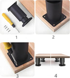 4PCS Adjustable 7.08-12.2 Inch Metal Furniture Legs Black Furniture Replacement - Image 5