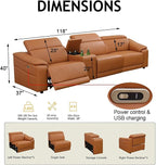 Power Recliner Sofa Set, Reclining Sectional Sofa Couch - Image 2