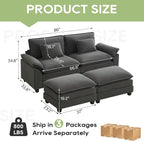 Oprisen 86" Modular Sectional Sofa, Comfy Cloud Couch Sectional Sofa - Image 2
