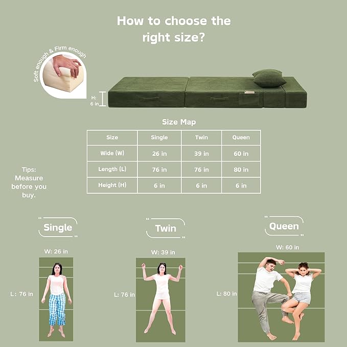 Folding Sofa Bed, 4 in 1 Convertible Sleeper Chair - Image 6