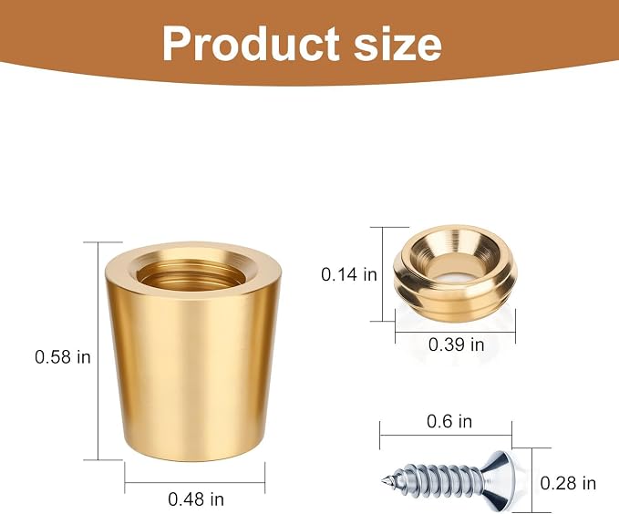 Brass Cutting Board Feet，Chopping Board Feet Set - Image 2