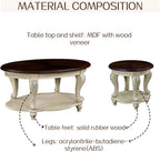 LKTART Oval Coffee Tables Set of 3, Vintage Wood Coffee Table - Image 9