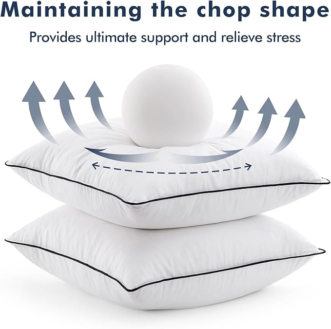 MIULEE Goose Feather Down 22x22 Pillow Insert Set of 2 - Image 6