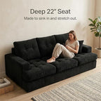 85" Corduroy 3 Seater Sofa in a Box, High-Density Foam Couch, No Assembly - Image 3