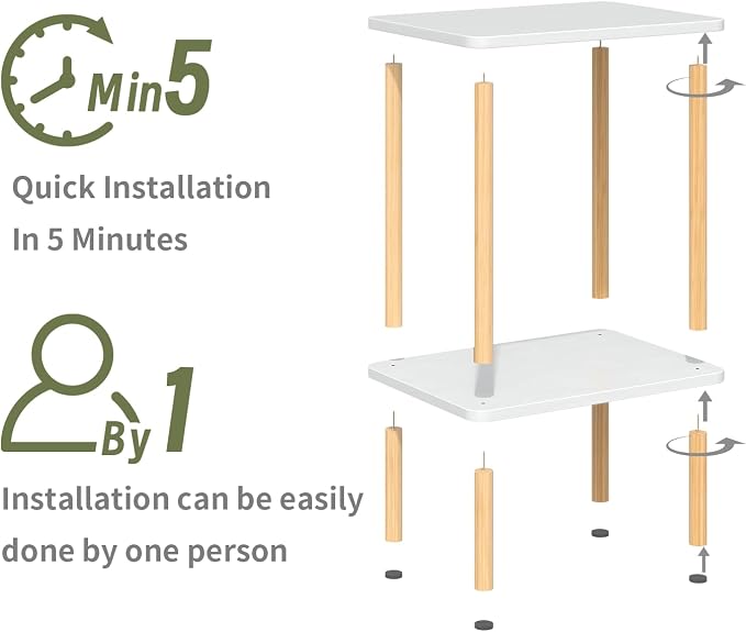 Apicizon 2 Tier End Table, Small Side Table - Image 5