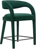 Modway EEI-6566-GRN-BLK Pinnacle Performance Velvet Counter Stool Set of Two - Image 8