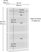 Sauder 5 Tier Book Shelf Wooden Bookcase Multipurpose Bookshelf - Image 3