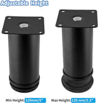 Set of 4 Stainless Steel Furniture Legs 5 Inch, Adjustable Round Cabinet Legs - Image 3