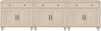 WAMPAT Farmhouse TV Stand for 100 Inch TV, 3-in-1 TV Console Table for - Image 7